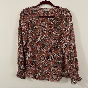 Loft Outlet Paisley Long Sleeve Blouse NWOT